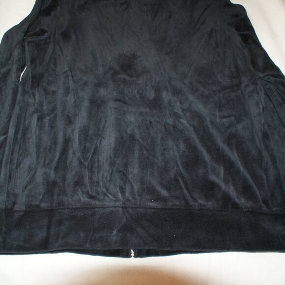 Zippered Hoody Velviteen Black Jacket Size L by Whisper Me - Picture 10 of 14